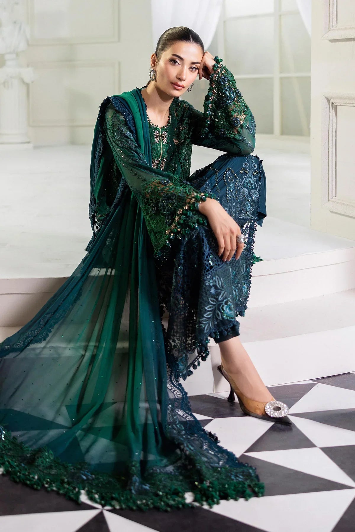 Embroidered Chiffon Suit | MPC-25-106