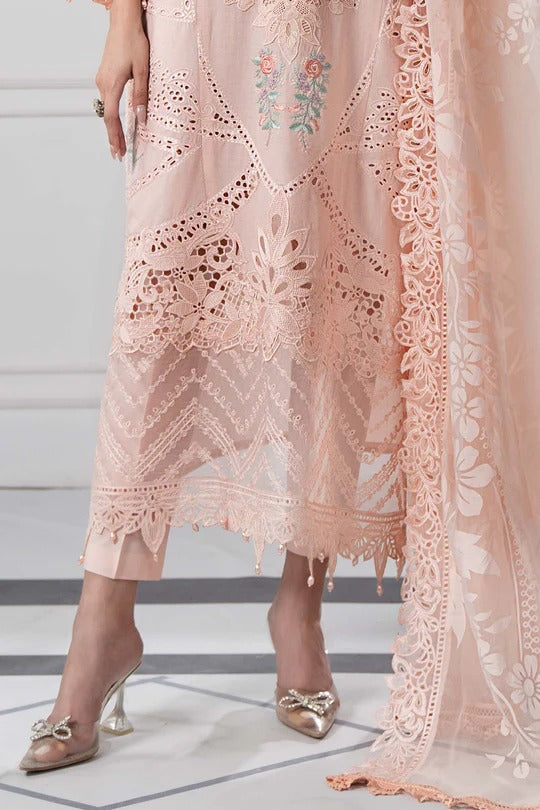 3 Piece Embroidered Dobby Lawn Suit | DS-2513-A